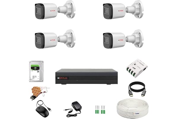CP Plus 5MP 4 DVR, 5MP 4 ( ) + - + IR LED + + 1 TB HDD + 4 CH SMPS + CCTV + BNC/DC
