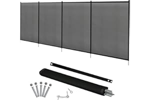 COSTWAY Barrière de Piscine Barrière de Protection pour Piscine Barriere Filet en Aluminium+Acier Inoxydable+Tissu 366x122cm Noire