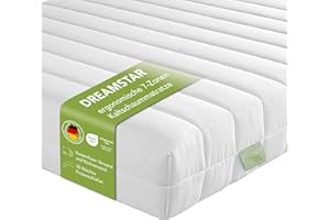 ‎DREAMSTAR DREAMSTAR Easy Flex | ergonomische 7-Zonen Kaltschaummatratze | Öko-Tex Zertifiziert | Härtegrad 2 und 3 (H2 & H3) | Rollmatratze | Made in EU I 160 x 200 cm
