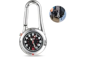 WUIOWPPIC Orologio da tasca con moschettone con brillante multifunzione digitale a moschettone, quadrante con moschettone, orologio sportivo regalo con moschettone orologio da polso