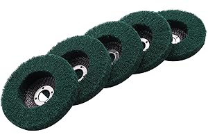Hausdec 5Pcs Nylon Fiber Flap Wheels Polishing Buffing Wheel Scouring Pad Grinding Disc for Angle Grinder for Metal Polisher