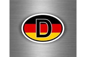 AKACHAFACTORY Self-Adhesive Sticker Motorcycle Car German D Country Code German Flag Oval