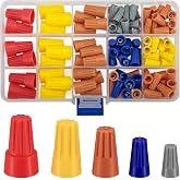 woshilaoDS 102 Pcs Electrical Wire Connectors with Screw Nut and Ferrule, Cable Connectors with Inserted Springs and Screw Fe