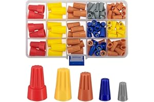 woshilaoDS 102 Pcs Electrical Wire Connectors, Screw Terminals Wire Caps, Twist Nuts Caps, Spring Insert Wire Nuts Connectors, Cable Connectors, Electrical Cap Cable Quick Connection Terminals
