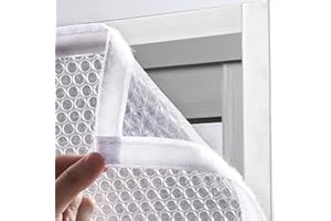 YUJIANHUAA Kit D'isolation de Fenêtre,Film Isolant pour Fenêtre,D'hiver Anti Froid Couverture de Fenêtre en Plastique,Imperméable,Coupe-vent,Isolation Thermique,Réutilisable,Largeur x Hauteur (60x120cm)