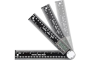 AXROAD MALL Goniometro Digitale, 360° Righello Angolare Digitale con Display LCD Strumento di Misurazione Misura Righello con Funzione di Bloccaggio per Costruzione Ingegneria Lavoro di Legno(Nero)