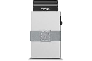 TOYFID RFID Card Holder Pop Up Minimalist Wallet for Men Women RFID Blocking Protection Metal Aluminum Slim Credit Card Case