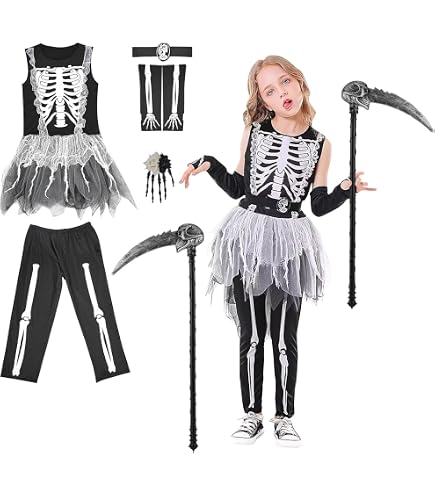 WIDMANN Kinderkostüm 3D-Skelett – 4-teilig (Overall, Maske, Handschuhe), Größe 116 Cm