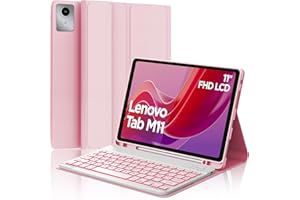 IVEOPPE Tastiera per Lenovo Tab M11 11" 2024, Cover Tastiera Layout Italiano Retroilluminata Wireless Bluetooth per Lenovo Tab M11 11" 2024 (TB330FU/TB330XU), Rosa