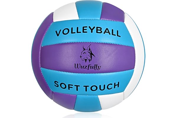 Wuzfully Ballons de Volley Soft Touch pour Adultes et Enfants,pour Intérieur/Extérieur,Taille Officielle 5