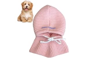 Walopola Berretto per Cani, Cappello Invernale per Cani di Piccola Taglia, Rosa, S, M, L, XL, Mohair, Con Cappuccio, Fori per le Orecchie, Sottogola Regolabile, Casual, Outdoor, Inverno