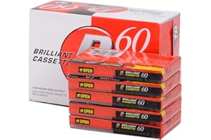 ITOYX Audio Cassette Empty Cassette Tapes: Recorder CD & DVD Player Cassette 60 Minutes Time Low-Noise Surface Walkman Cassette Pre-Voltage Micro Voice Cassette with Music Radio Pack of (5 Brick) (5)