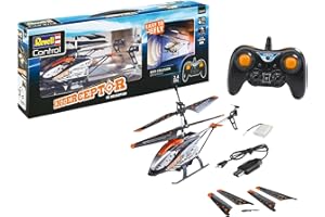 Revell Control 23817 - Elicottero radiocomandato Interceptor, sensore anti collisione con controllo preciso da 2,4 GHz, One Push Take Off/Land, giroscopio a 6 assi, 3 canali, pale rotore di