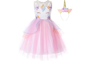 JerrisApparel Dziewczęcy kostium jednorożca, kwiat, wesele, impreza, sukienka księżniczki