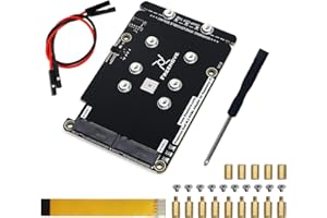 Freenove Dual M.2 NVMe SSD Hat for Raspberry Pi 5, M.2 Adapter AI Hat 2 Slots NAS Raid Kit, Solid State Drive Size 2230 2242 2260 2280, PCIe 2.0 MAX Speed 500 MB/s, Detailed Tutorial