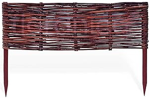 Floranica Beetabgrenzung aus Weide Beeteinfassung Holz Rasenkante Steckzaun Beetzaun 1 Stück 60cm x 60cm