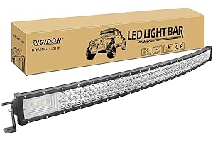 ‎RIGIDON RIGIDON 50 Zoll 127 cm 648W außen alu gebogene led lichtleiste, 12V 24V Wasserdicht warmweiß offroad beleuchtung für Auto SUV Offroad ATV LKW Traktor Fahrzeuge 4x4, Slim led nebelscheinwerfer 6000K