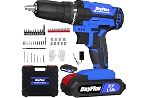 VICKYHOME 21V Perceuse Visseuse Sans Fil, Visseuse Devisseuse Sans Fil Tournevis Electrique Sans Fil Perceuse Electrique avec 1500mAh, 45Nm, Réglage du Couple 25+1, 2 Vitesses, Lumière LED