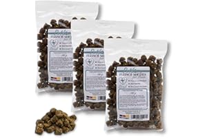 PetLove Fleisch Softies für Hunde • Hundeleckerli ohne Getreide • 63% Fleischgehalt • Hunde Leckerlis für Training • Strauß (3x200g)