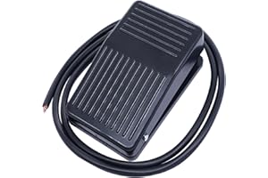 Taiss 1 pezzi Interruttore a Pedale 220V Momentaneo SPDT NO NC Antiscivolo Industriale Pedale Commutatore 250VAC 10A,con 1m Cavo,per Macchina da Cucire TFS-1