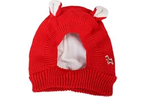 SHINEHUA Hundemütze für Kleine Große Hunde Winter, Freie Größe Baumwollstrick Haustierhauben Niedliche Warme Winddichte Hundemützen