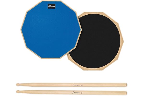 Donner Pad d'entraînement Batterie 8" avec Baguettes de Batterie,Bleu