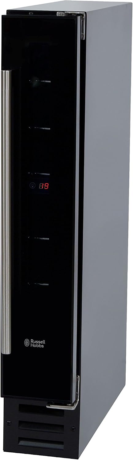 Russell Hobbs RHBI7WC1 7 Freestanding or Integrated Wine/Drinks Cooler, 7 bottle capacity, Black Glass