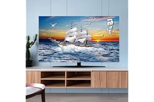 GAOXIANGLIN Housses pour Téléviseurs 32-85 Pouces Paysage de Bord de Mer Housses pour Écrans TV/PC Housse D'écran Protection TV Housse Anti-Poussière pour LED LCD, Décoration Intérieure(Color:color9,Size:4