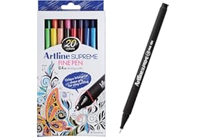 Artline Supreme Fine Pen EPFS - 200 bolígrafos de punta fina de 0,4 mm, colores vivos brillantes para dibujo técnico, paquete de 20, bolígrafos técnicos - dibujo, decoración, bocetos, diseño,