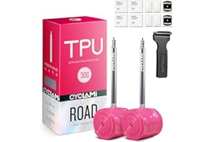 CYCLAMI 2/4 pezzi TPU Camere d'aria per Bici da Corsa 700 x 18/23/25/28/30/32c-622 28", Valvola Presta in Metallo, Forte Tenuta all'aria, Camera d'aria Ultraleggera da 30g