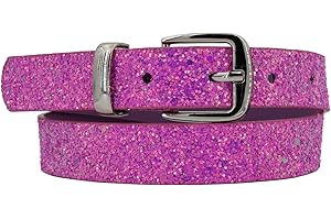 EANAGO Ceinture végétalienne >CRYSTAL DE GLACE< pour enfants - ceinture moderne à paillettes pour filles