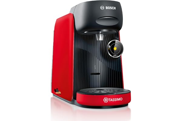 Bosch Machine à café multi-boissons Tassimo Finesse friendly, TAS163E, plus de 70 boissons chaudes, IntensityBoost, cafétière à dosettes, Intellibrew, rouge