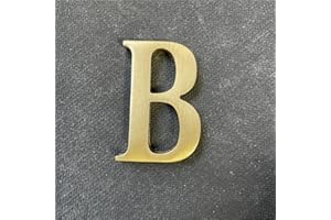 BWRMHME Adhesivo de latón macizo de 2.6 pulgadas, letras inglesas, adorno de letras del alfabeto de metal, letras y números autoadhesivos de pared, señalización de dirección de casa, números de puerta,