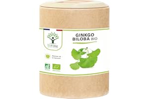 BIOPTIMAL NUTRITION NATURELLE Ginkgo Biloba bio - Bioptimal - Complément alimentaire - Mémoire Concentration Circulation Vertige - Poudre de Feuille Pure - 250mg par Gélule - Fabriqué en France - Certifié par Ecocert - 200 gélules