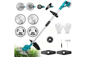 TIVEKEO Rasentrimmer kompatibel mit Makita 18 V Akku (ohne Akku), mit Unkrautbürste Freischneider mit Klinge