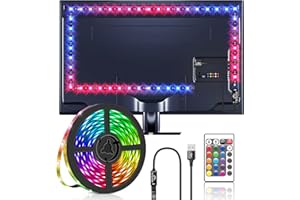 Fysaran TV Led Lights 3 Meters, USB LED Strip Lights with Remote for TV 55-70 Inch, DIY Color Changing LED Strip Lights 5050 RGB TV LED Lights for TV, Bedroom, Party and Home Decoration (3 Meters)