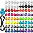 Sinofort 100Pcs Toggles for Drawstrings 18 Colors Toggles for Cord Locks Spring Toggle Drawstring Toggle With 3mm*4m Black Spring Rope for Shoelaces Clothing Backpack