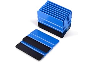 EHDIS 10 Piezas Espátula Vinilo con Fieltro para Rotulación, Abrigo del Vinilo Herramienta, Espatula para Vinilo, Espatula para Vinilo Carbono, para Colocar Vinilo, Azul