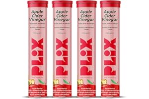 PLIX - THE PLANT FIX PLIX Apple Cider Vinegar with Mother for Weight Loss - 700 mg ACV with Vitamins B6 & B12 | 60 Effervescent Tablets, Non-GMO, Gluten-Free