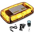 JMEST LEAD Amber Strobe Lights with Magnetic Base, 48 LED Wireless Rechargeable Emergency Strobe Beacon Light, 12V-24V Roof Top Flashing Light for Car Trucks Vehicles