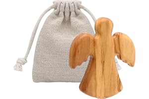 VOSSOT Ángel guardián de madera de olivo, amuleto de la suerte, para examen, oración, regalo cristiano, para familia, cristianos, amigos, concurso y paciente
