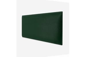 DECONEST Coussin Mural Décoration Murale Lit Tour de tête Panneau Mural rembourré Panneau Acoustique Revêtement Mural 3D Moderne Panneau de Luxe rembourré 70 x 30 cm Vert Bouteille