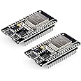 ELEGOO 2PCS ESP-WROOM-32 Development Board Micro-USB, 2.4GHz Dual Mode WiFi+Bluetooth Dual Core Microcontroller for Arduino IDE, Support AP/STA/AP+STA, CP2102 Chip