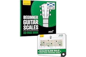 Sliding Guitar Scales Compass & 88-Page Decoder Book for Beginners | Learn Major, Minor, Pentatonic & Blues Scales | Portable Guitar Learning Tool for Acoustic, Electric & Bass by Noisy Clan