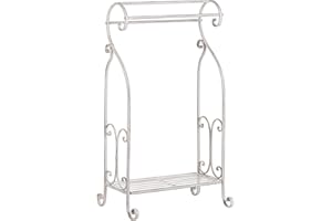 BELIANI Towel Stand White Old Looking Vintage Bathroom Rack Freestanding Linares
