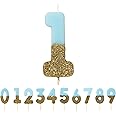 Talking Tables We Heart Birthdays Number 1 Glitter Candle, Blue