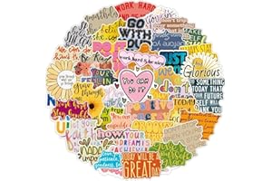 Garegce 100pcs Motivational Stickers, Colourful Positive Affirmation Quotes Sticker Pack for Kids Teens and Adults, Teacher Rewards and Classroom Prizes, Waterproof Vinyl for Laptops Water Bottles