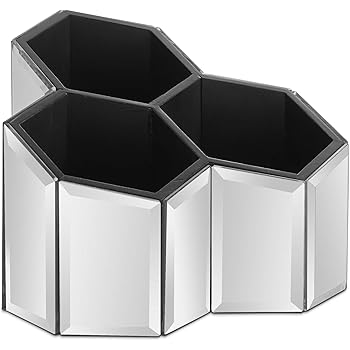 Kosmetik Organizer (3 Pack) - Silberne gespiegelte, Sechseck Geformt