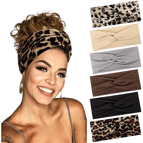 Lot De 6 Bandeaux Pour Cheveux Femme - Élastique, Design Croisé Torsadé, Couleurs Assorties, Pour Sport Et Quotidien