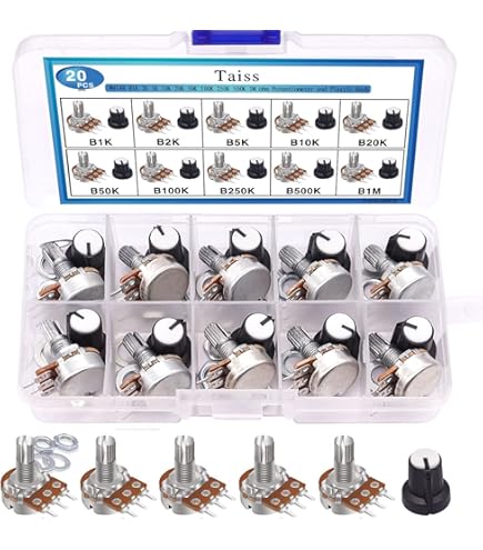 10 Potenziometri Rotativi Lineari RUNCCI-YUN 10k - WH148, 3Pin, Albero 15mm Con Dado E Fermo - Foto 6